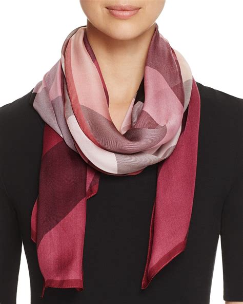 burberry ombre washed scarf|Burberry Ombre Washed Check Silk Scarf, Rose .